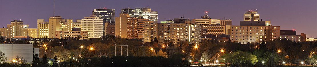 Downtown Regina at night