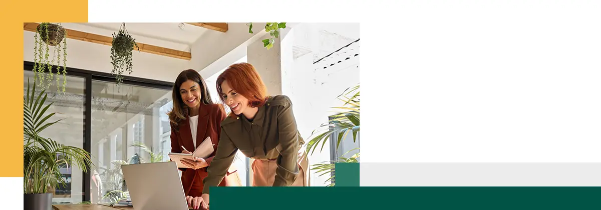 Business owner working and discussing information for financial strategy