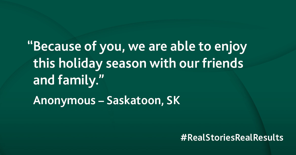 “Because of you, we are able to enjoy this holiday season with our friends and family.”