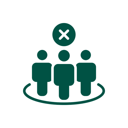 Illustration of 3 people with an error sign above them.