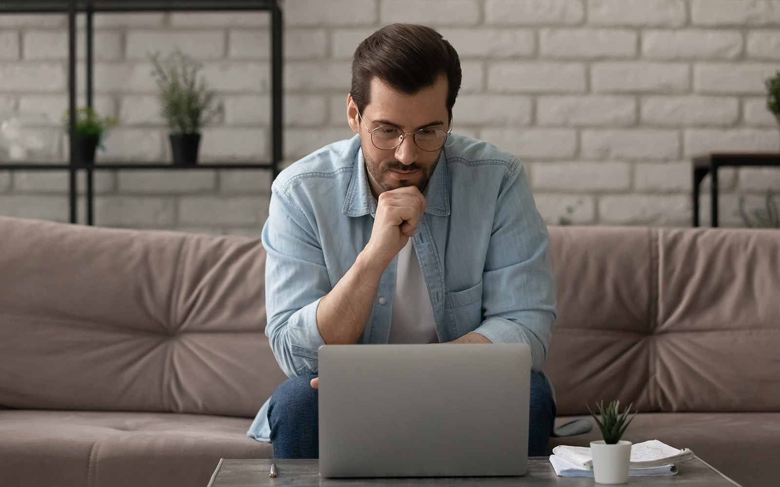 Man using laptop