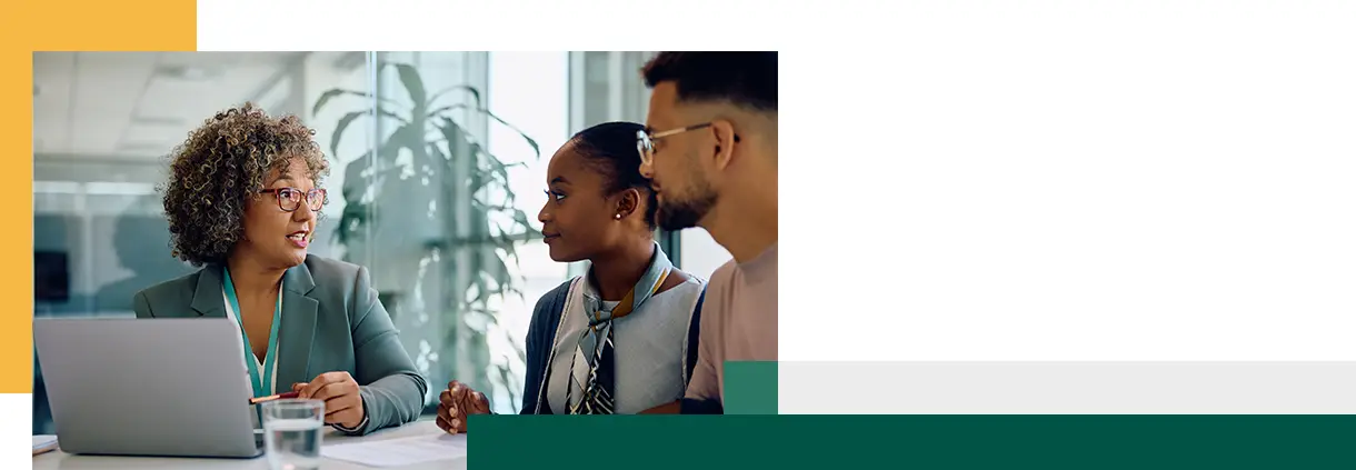 Young couple meeting with an advisor
