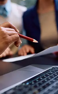 People going over financial statements