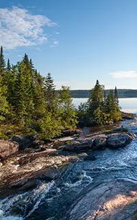 Tulabi Falls in Nopiming Provincial Park - Manitoba Canada - in the morning