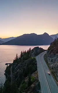 Sea to Sky Highway on Pacific Ocean West Coast