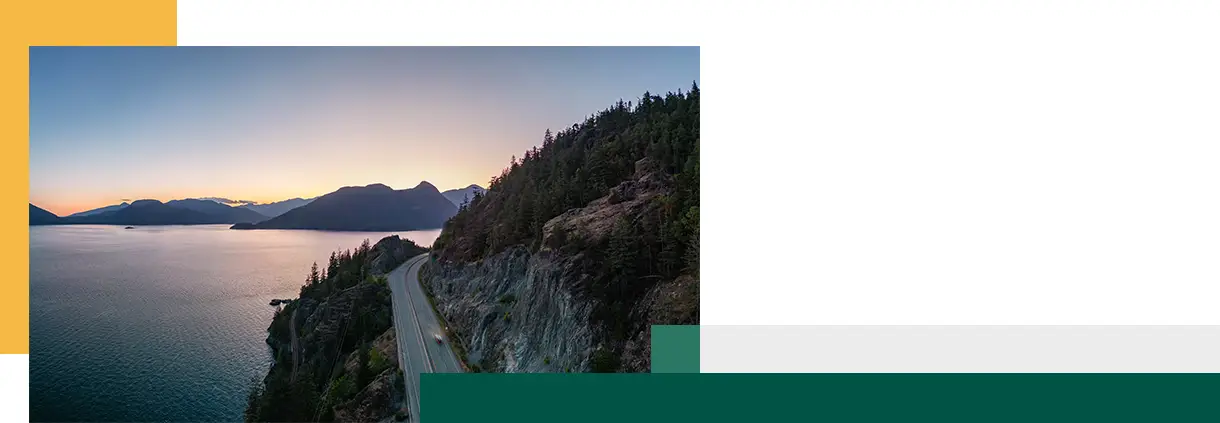 Sea to Sky Highway on Pacific Ocean West Coast