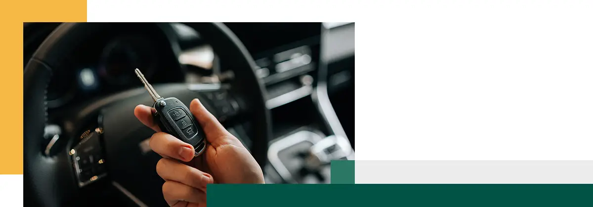 Driver holding car keys