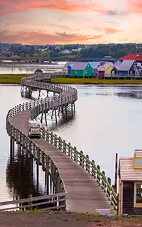 New Brunswick town at sunset