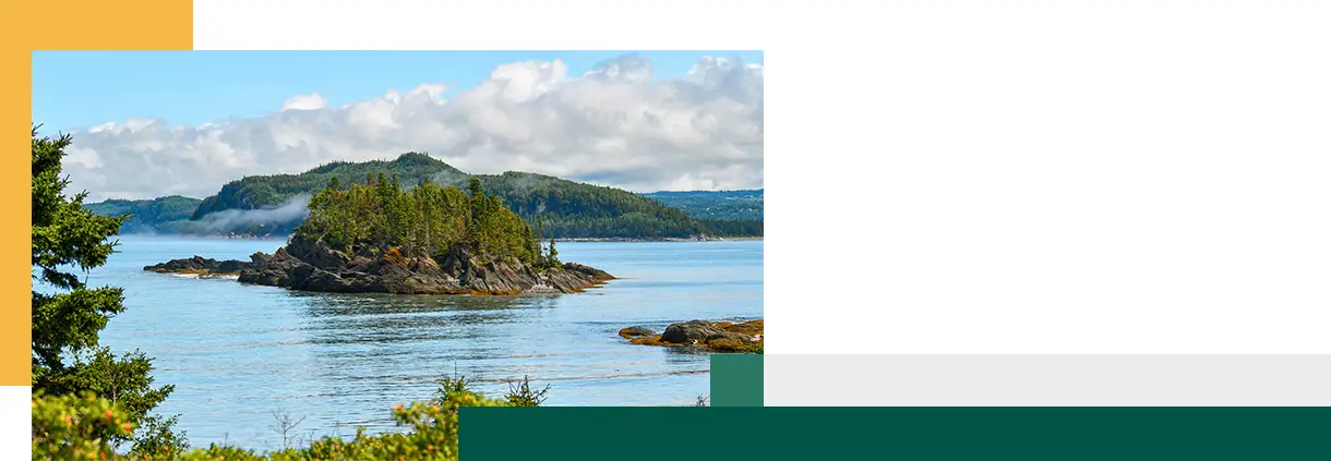 View of the picturesque Bic Park (Parc national du Bic)