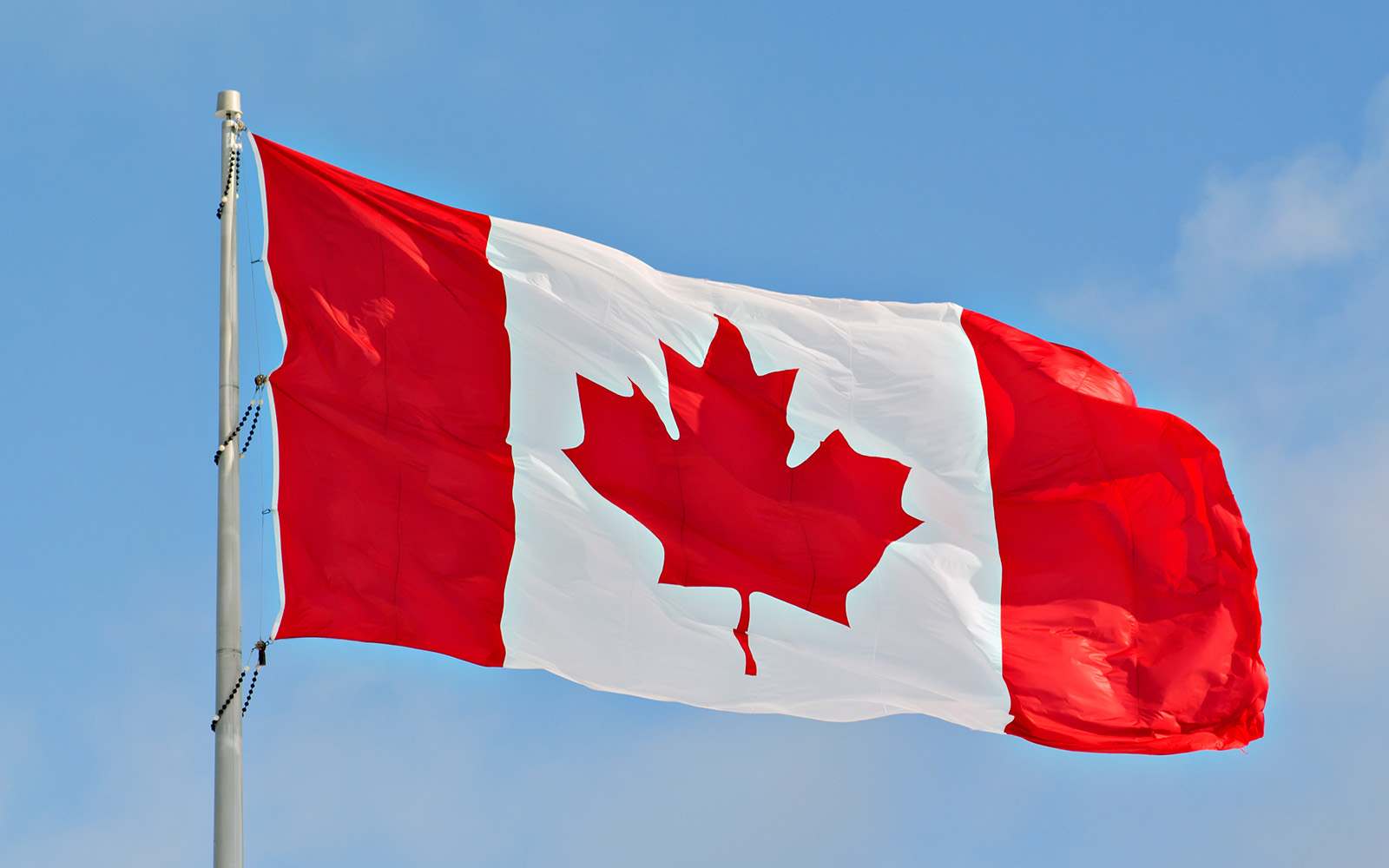 CanadianFlagWavingInWind