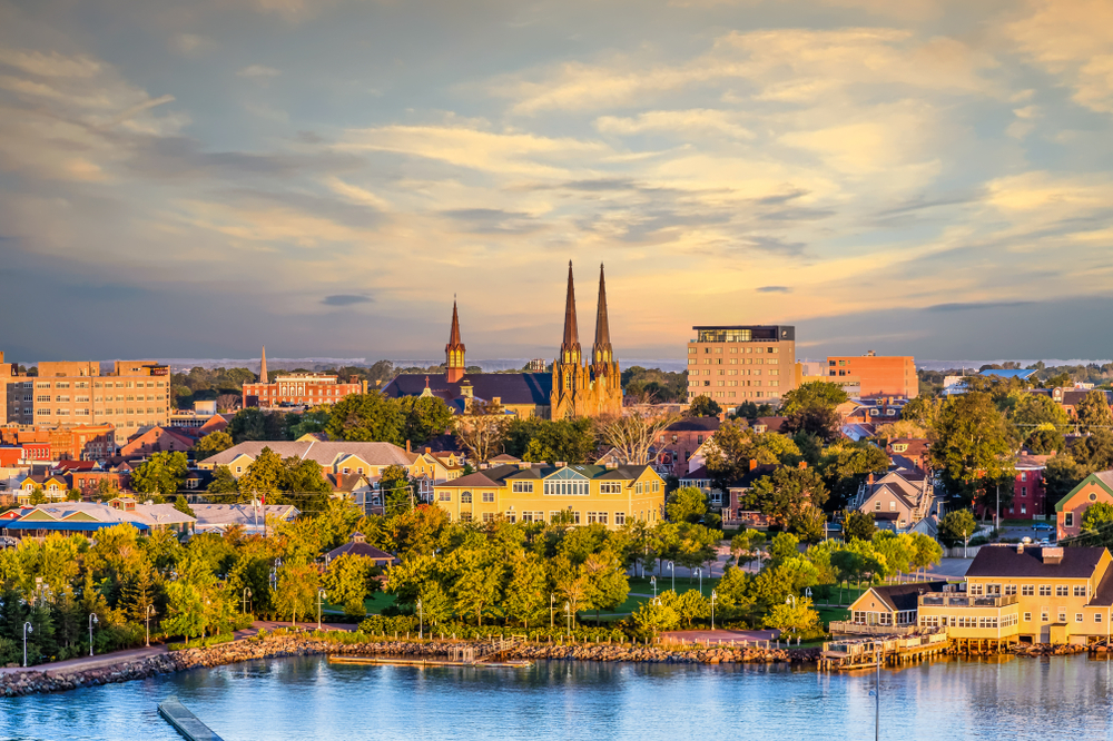 Downtown Charlottetown from above the water