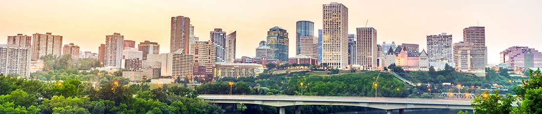 Downtown Edmonton at sunset