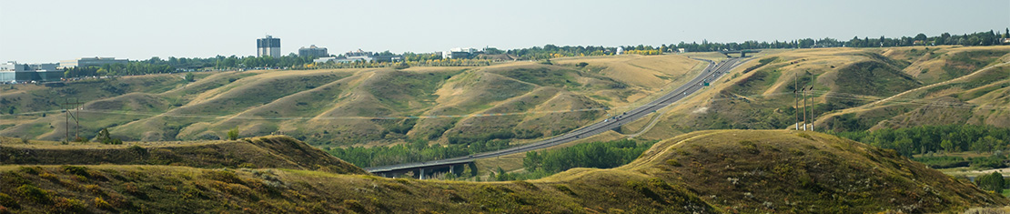 Highway going across a coulee.