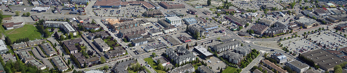 Aerial view of Langley streets.
