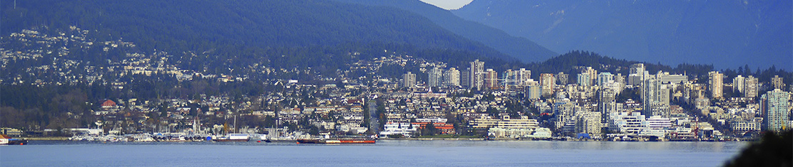 View of North Vancouver coast from the water.