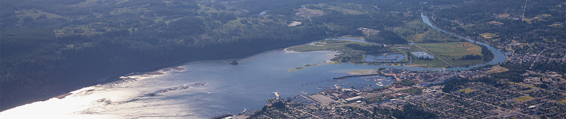 Aerial view of inlet at Port Alberni.