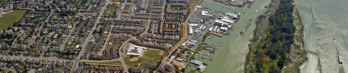 Aerial view of Richmond port.