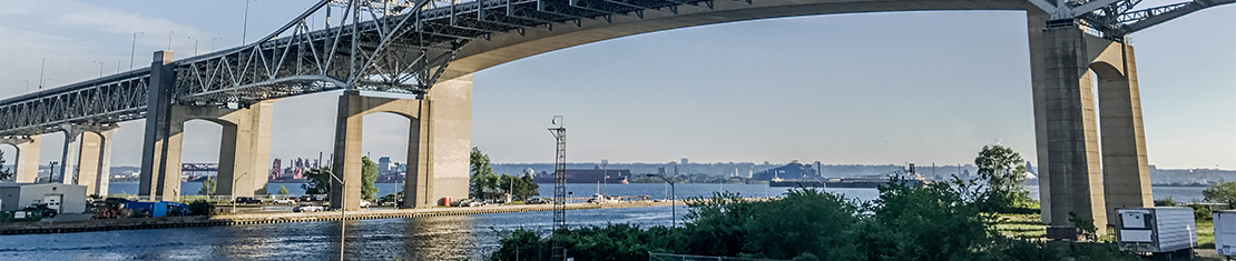 Burlington bridge over a large body of water