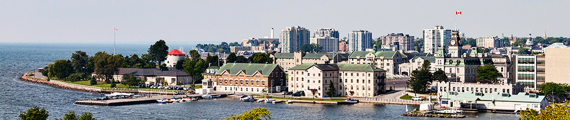 Aerial view of Kingston next to a highway