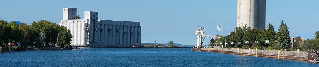 Owen Sound dam on a body of water