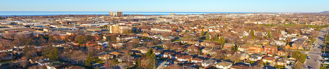 Aerial view of Stoney Creek neighbourhoods