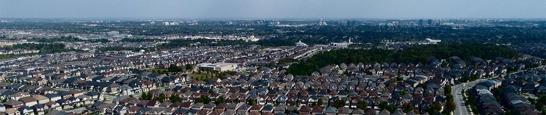 Aerial view of Vaughan neighbourhoods