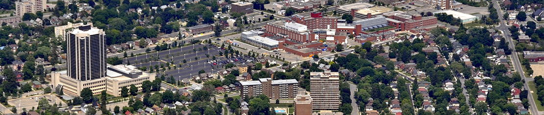Aerial view of Waterloo downtown