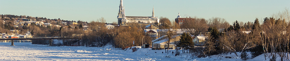 Town with a large church standing out in the middle